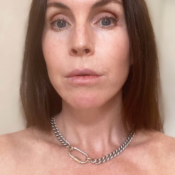 Marla Aaron Jewelry - Marla Aaron Silver Mini Mega 16" Chain with Silver and 14K Gold Lock